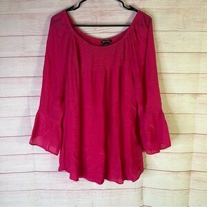 Robert Louis Rayon Blend Hotโ Pink Top Size XL